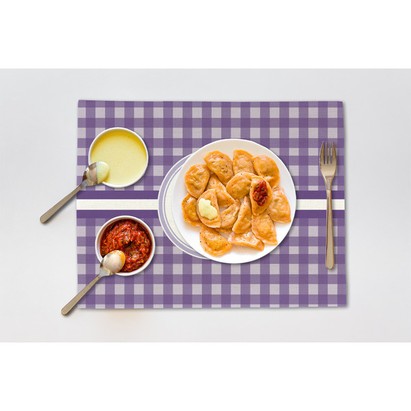 Gingham Print Linen Placemat - Lifestyle (single)