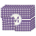 Gingham Print Linen Placemat w/ Name and Initial