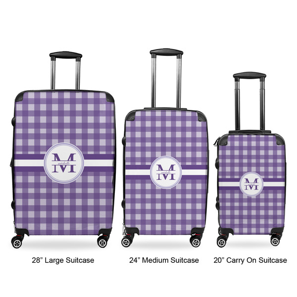 Gingham Print Luggage Bags all sizes - With Handle