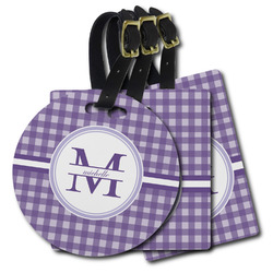 Gingham Print Plastic Luggage Tag (Personalized)
