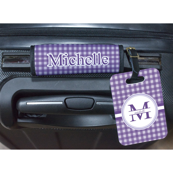 Gingham Print Luggage Wrap & Tag
