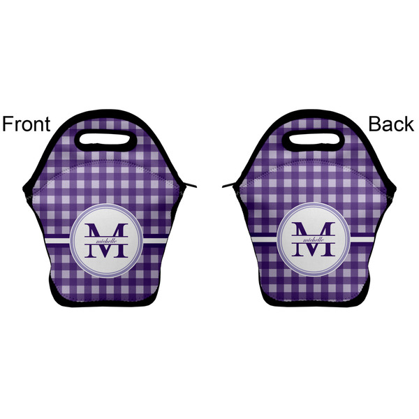 Gingham Print Lunch Bag - Front and Back