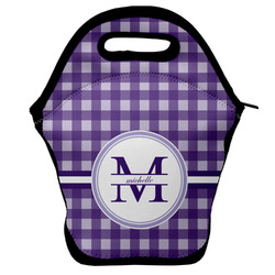 Gingham Print Lunch Bag w/ Name and Initial