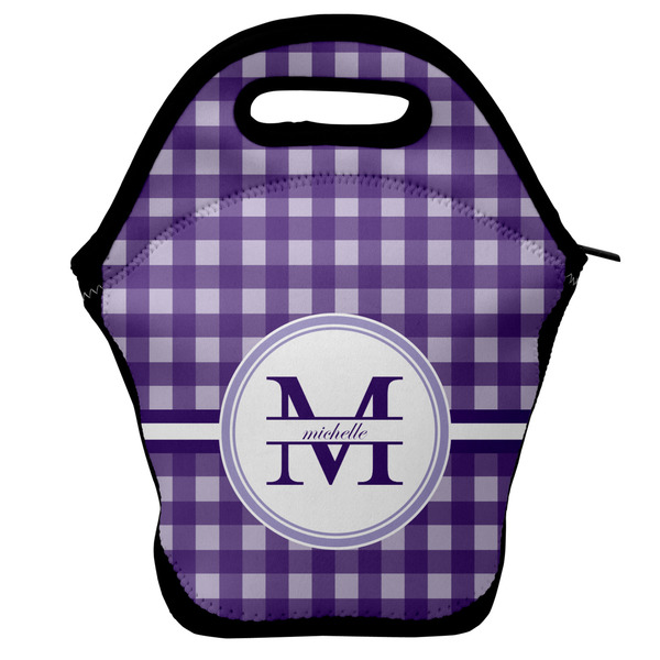 Custom Gingham Print Lunch Bag w/ Name and Initial