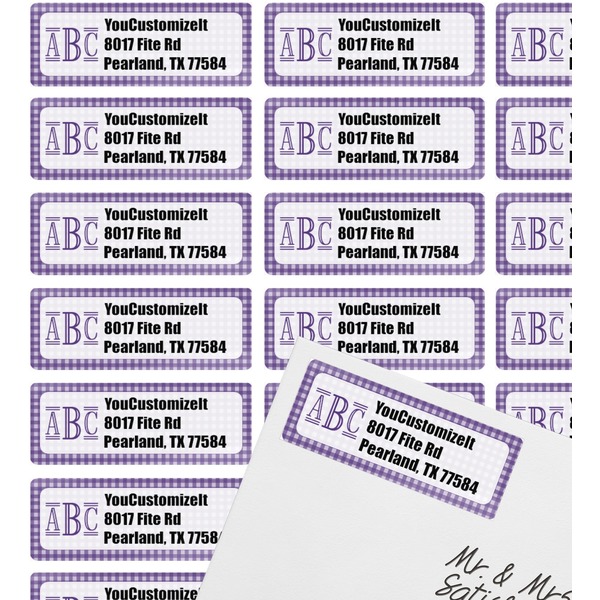 Gingham Print Mailing Label on Envelope - Multiple Labels