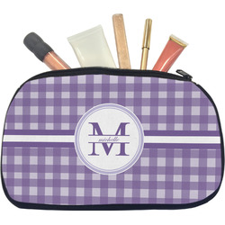 Gingham Print Makeup / Cosmetic Bag - Medium (Personalized)