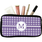 Gingham Print Makeup / Cosmetic Bag - Small (Personalized)