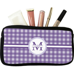 Gingham Print Makeup / Cosmetic Bag (Personalized)