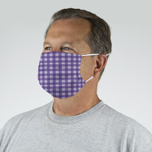 Gingham Print Mask - Quarter View on Guy