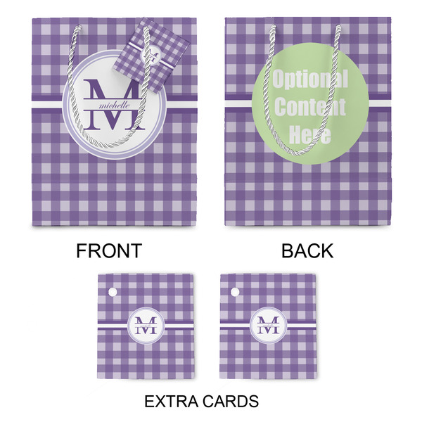 Gingham Print Medium Gift Bag - Approval