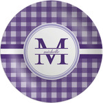 Gingham Print Melamine Plate (Personalized)