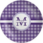 Gingham Print Melamine Plate (Personalized)