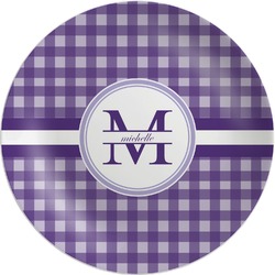 Gingham Print Melamine Plate (Personalized)