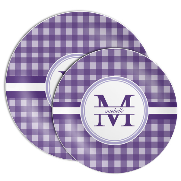 Gingham Print Melamine Plates - PARENT/MAIN