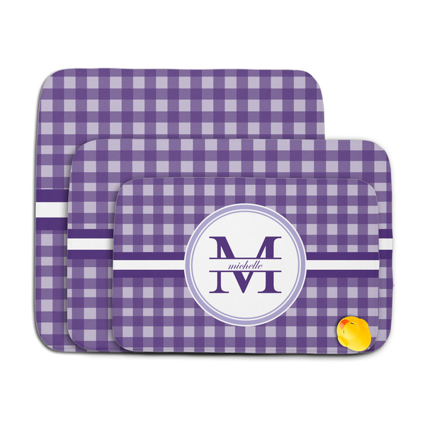 Gingham Print Memory Foam Bath Mat - MAIN PARENT