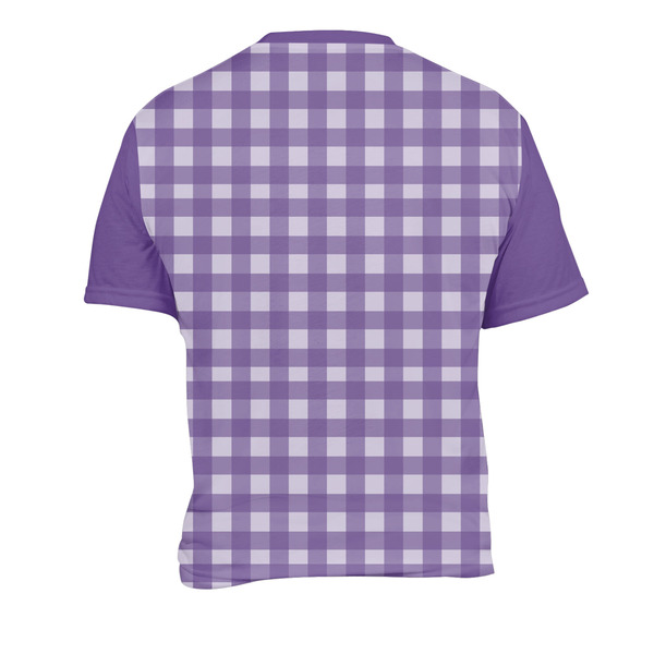 Gingham Print Men's Crew Neck T Shirt Medium - Back