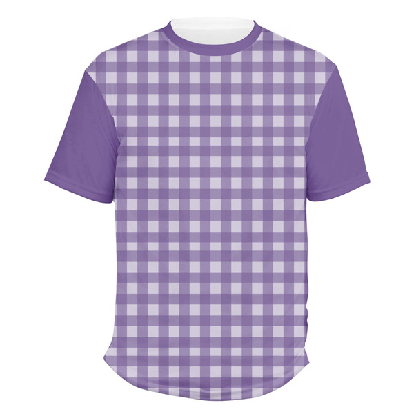 Custom Gingham Print Men's Crew T-Shirt - Small
