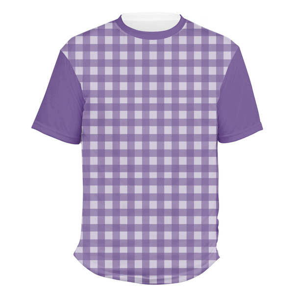 Custom Gingham Print Men's Crew T-Shirt - Large
