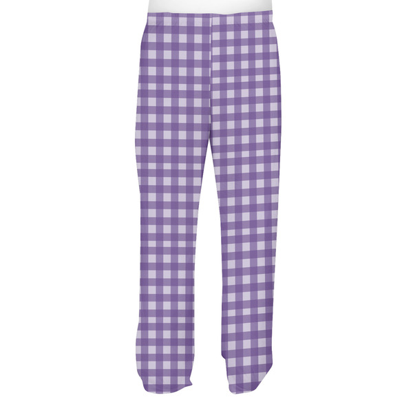 Gingham Print Men's Pjs Back - on model