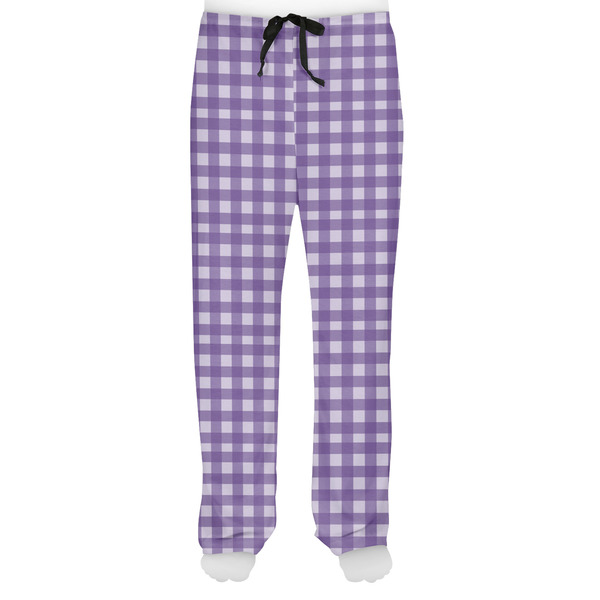 Gingham Print Men's Pjs Front - on model