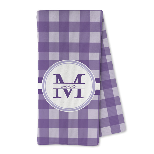 Custom Gingham Print Kitchen Towel - Microfiber (Personalized)