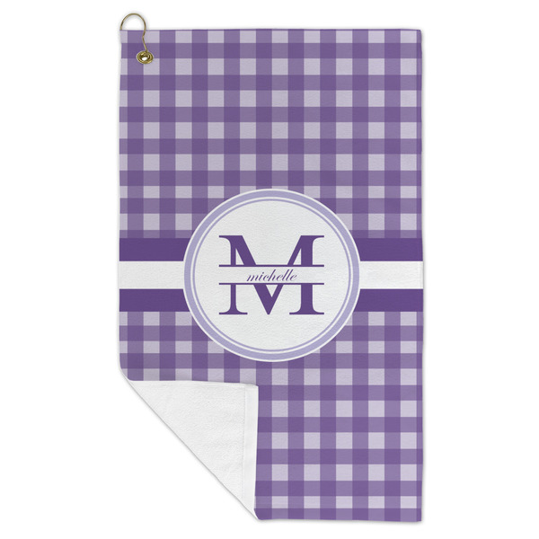 Gingham Print Microfiber Golf Towels - FOLD