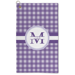 Gingham Print Microfiber Golf Towel (Personalized)