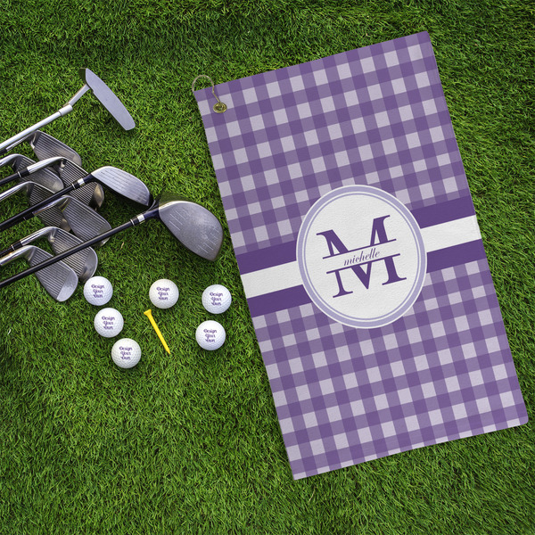 Gingham Print Microfiber Golf Towels - LIFESTYLE