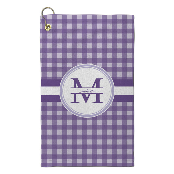Custom Gingham Print Microfiber Golf Towel - Small (Personalized)
