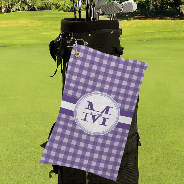 Gingham Print Microfiber Golf Towels - Small - LIFESTYLE