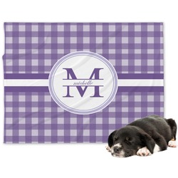 Gingham Print Dog Blanket - Large (Personalized)