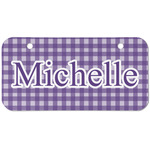Gingham Print Mini/Bicycle License Plate (2 Holes) (Personalized)