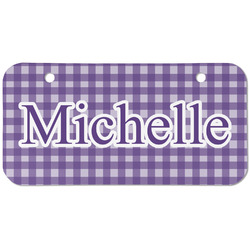 Gingham Print Mini/Bicycle License Plate (2 Holes) (Personalized)