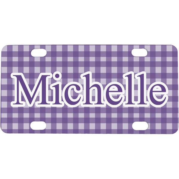 Custom Gingham Print Mini/Bicycle License Plate (Personalized)