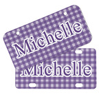 Gingham Print Mini/Bicycle License Plate (Personalized)