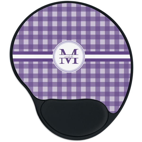 Custom Gingham Print Mouse Pad with Wrist Support