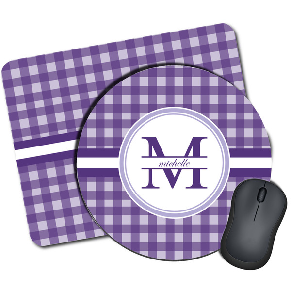 Custom Gingham Print Mouse Pad (Personalized)