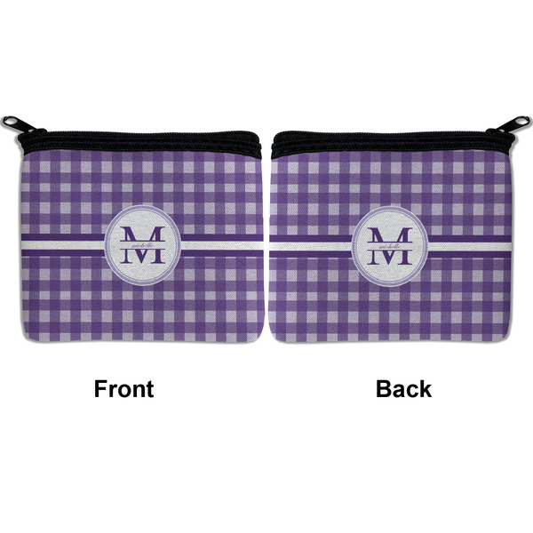 Gingham Print Neoprene Coin Purse - Front & Back (APPROVAL)