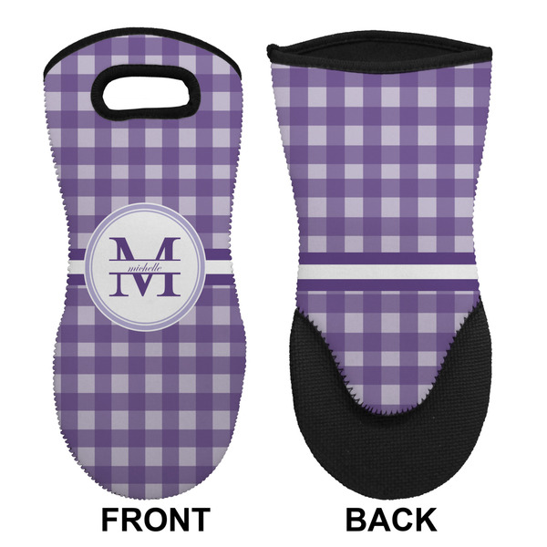 Gingham Print Neoprene Oven Mitt (Front & Back)