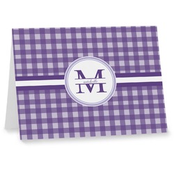 Gingham Print Note cards (Personalized)