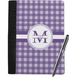 Gingham Print Notebook Padfolio - Large w/ Name and Initial
