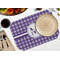 Gingham Print Octagon Placemat - Single front (LIFESTYLE) Flatlay