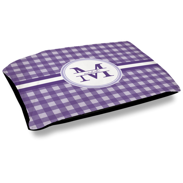 Custom Gingham Print Dog Bed w/ Name and Initial