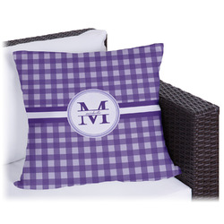Gingham Print Outdoor Pillow (Personalized)