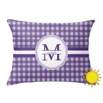 Gingham Print Outdoor Throw Pillow (Rectangular) (Personalized)