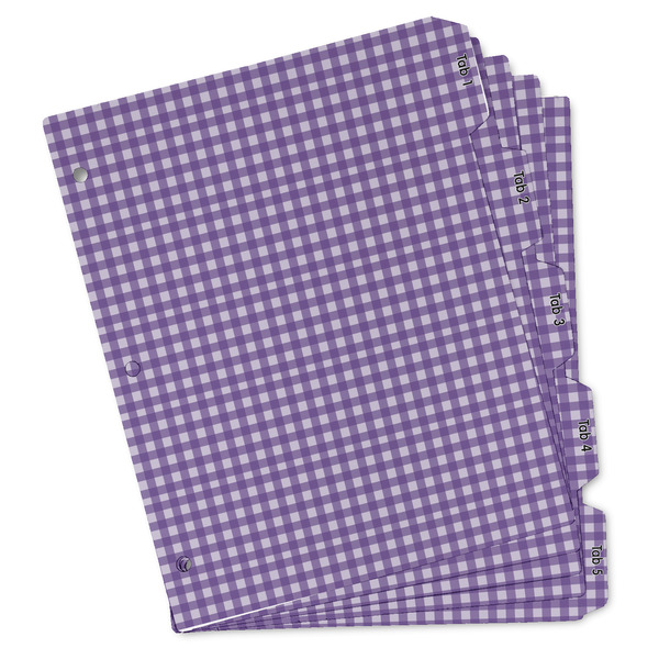 Custom Gingham Print Binder Tab Divider Set (Personalized)