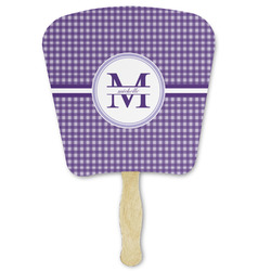 Gingham Print Paper Fan (Personalized)