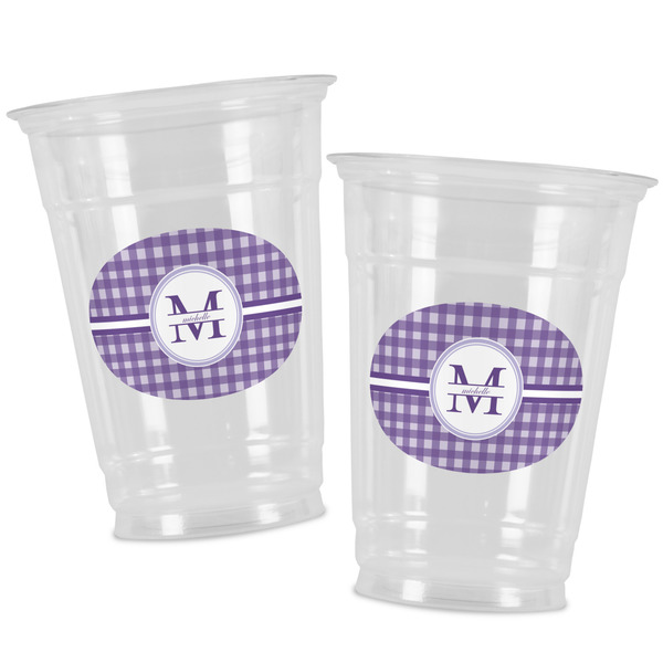 Gingham Print Party Cups - 16oz - Alt View