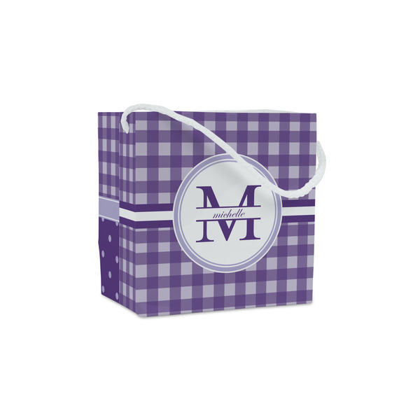 Custom Gingham Print Party Favor Gift Bags - Gloss (Personalized)
