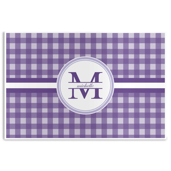 Custom Gingham Print Disposable Paper Placemats (Personalized)